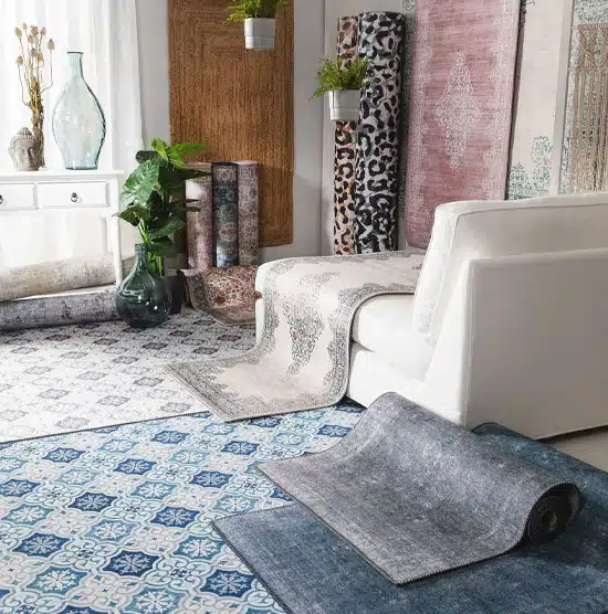 A stunning interior featuring RugVision’s modern and classic rugs, designed to enhance any space with elegance.