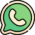 A WhatsApp icon for contacting RugVision’s support and consultation team.